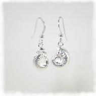 Silver ammonite earrings